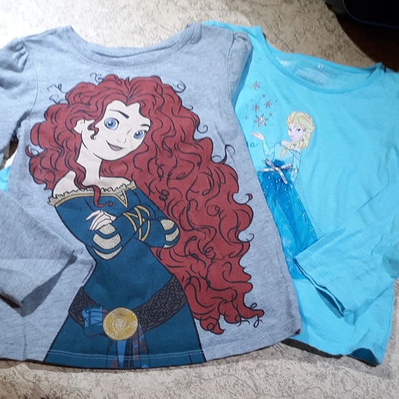 Disney Other - 2 pc Bundle - Girls Disney Brave & Frozen T Shirts